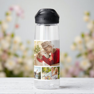 Personalised 9 Photo Collage Name Gift Water Bottle