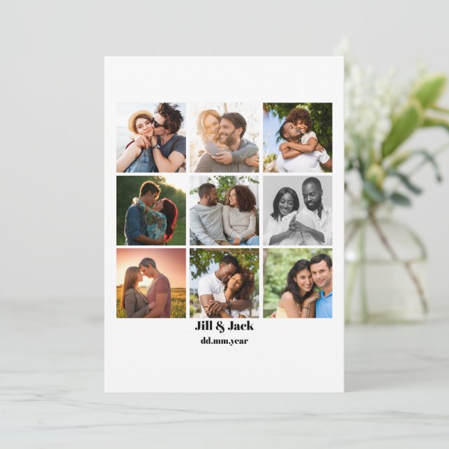 Personalised 9 Photo Collage Template for Couples (Standing Front)