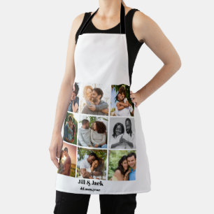 Personalised 9 Photo Collage Template for Couples Apron