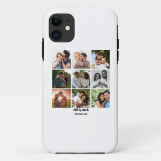 Personalised 9 Photo Collage Template for Couples iPhone 11 Case