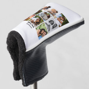 Personalised 9 Photo Collage Template for Couples Golf Head Cover