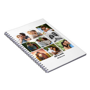 Personalised 9 Photo Collage Template for Couples Notebook