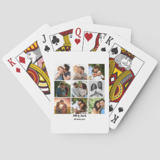 Personalised 9 Photo Collage Template for Couples Playing Cards