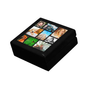 Personalised 9 Photo Collage Template Framed Black Gift Box