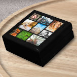 Personalised 9 Photo Collage Template Framed Black Gift Box<br><div class="desc">Personalised 9 Photo Collage with Frame</div>