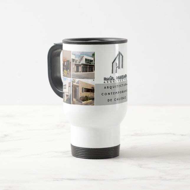 Personalised 9 Photo Collage Travel Mug (Front Left)