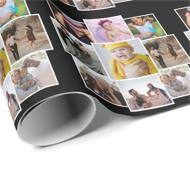Personalised 9 Photo Collage Wrapping Paper (Roll Corner)