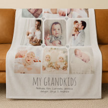 Personalised 9-photo grandparent's blanket