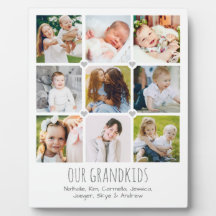 Personalised 9-photo grandparents' plaque