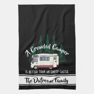Personalised "A Crowded Camper" Tea Towel