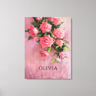 Personalised A Dream in Shades of Pink Canvas Print