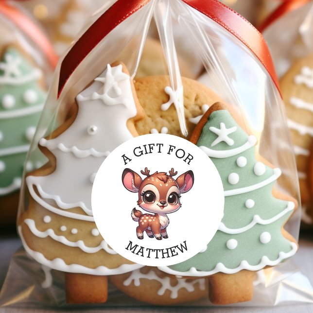 Personalised A Gift For Christmas  Classic Round Sticker (Creator Uploaded)