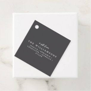 Personalised A Gift From Modern Elegant Black Chic Favour Tags