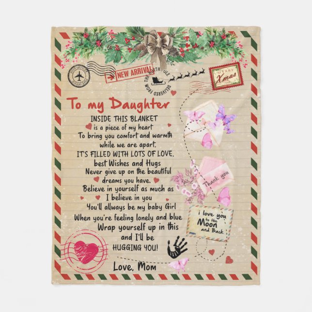 Personalised A Letter To My Daughter Fleece Blanket (Front)