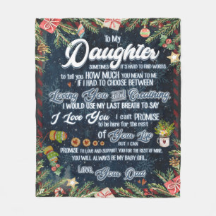 Personalised A Letter To My Daughter From Dad, Fleece Blanket