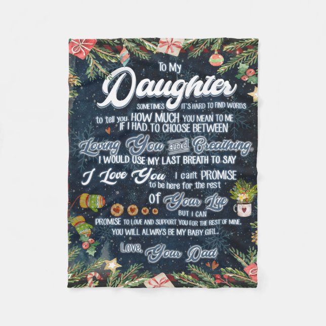 Personalised A Letter To My Daughter From Dad, Fleece Blanket (Front)