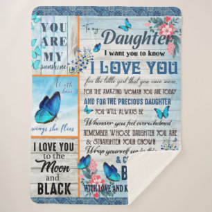 Personalised A Letter To My Daughter, Sherpa Blanket