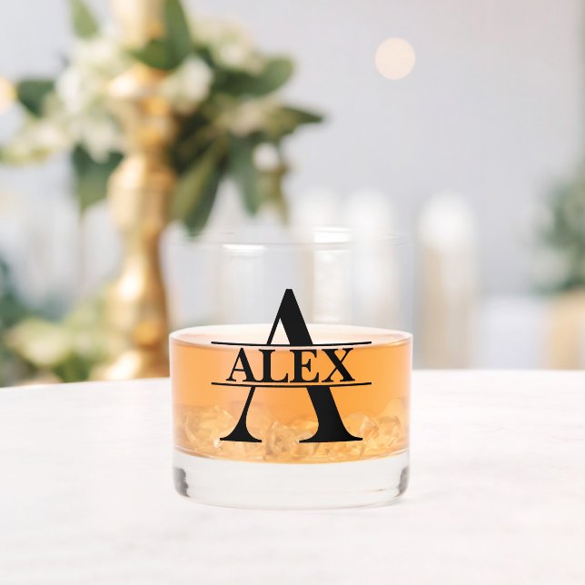 Personalised A Name Custom Gift for Him Dad Groom Whiskey Glass (Insitu (Wedding))