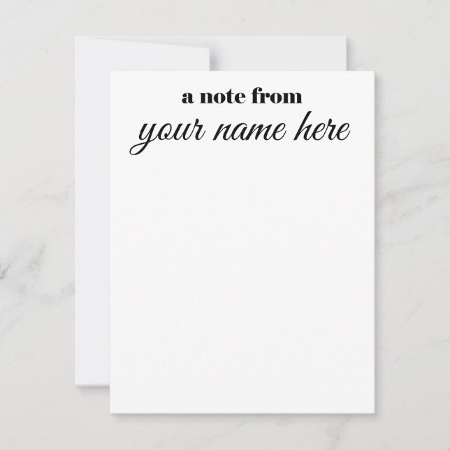 Personalised A Note From Notecards (Front)