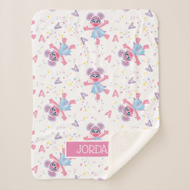 Personalised Abby Cadabby Sparkle Pattern Sherpa Blanket (Front)