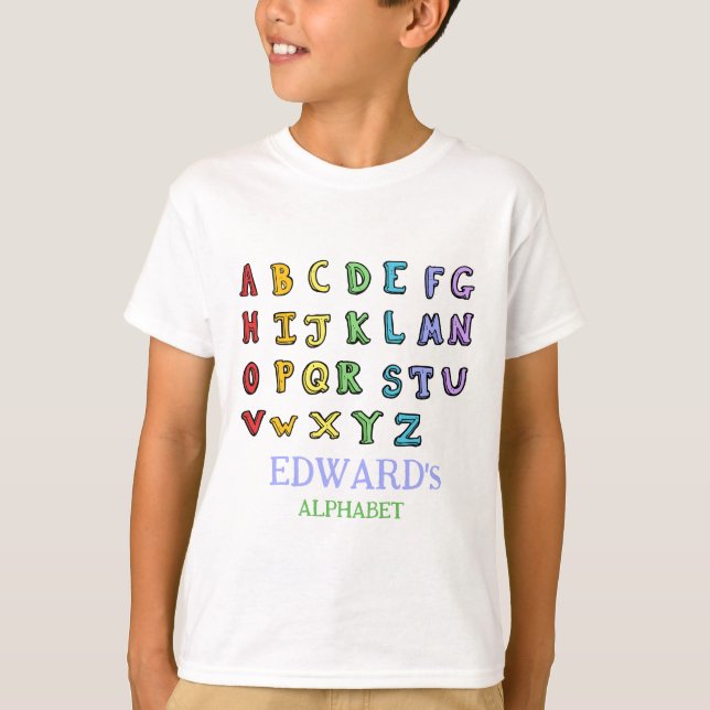 personalised ABC alphabet early learning  T-Shirt (Front)