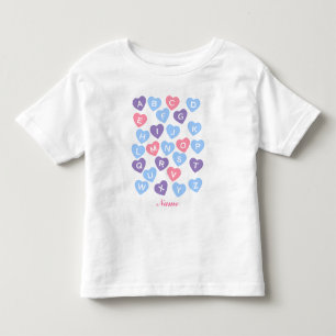 Personalised ABCs Shirt, Alphabet Shirt, Hearts Toddler T-Shirt