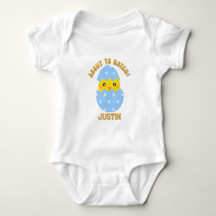 Personalised About To Hatch - Baby Boy Easter Bodysuit