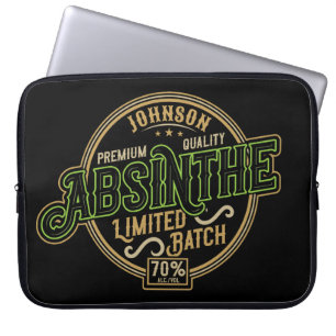 Personalised Absinthe Herbal Spirit Liquor Label Laptop Sleeve