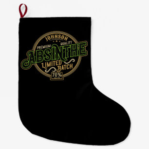 Personalised Absinthe Herbal Spirit Liquor Label Large Christmas Stocking