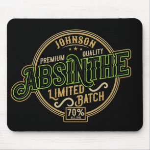 Personalised Absinthe Herbal Spirit Liquor Label Mouse Mat