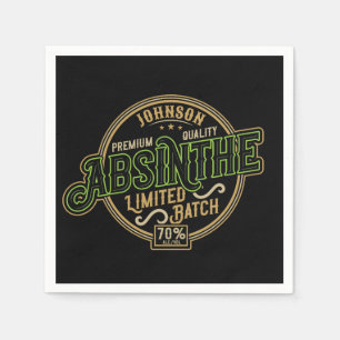 Personalised Absinthe Herbal Spirit Liquor Label Napkin