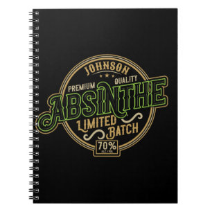 Personalised Absinthe Herbal Spirit Liquor Label Notebook