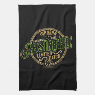 Personalised Absinthe Herbal Spirit Liquor Label Tea Towel
