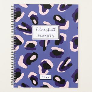 Personalised Abstract Animal Print Purple Planner