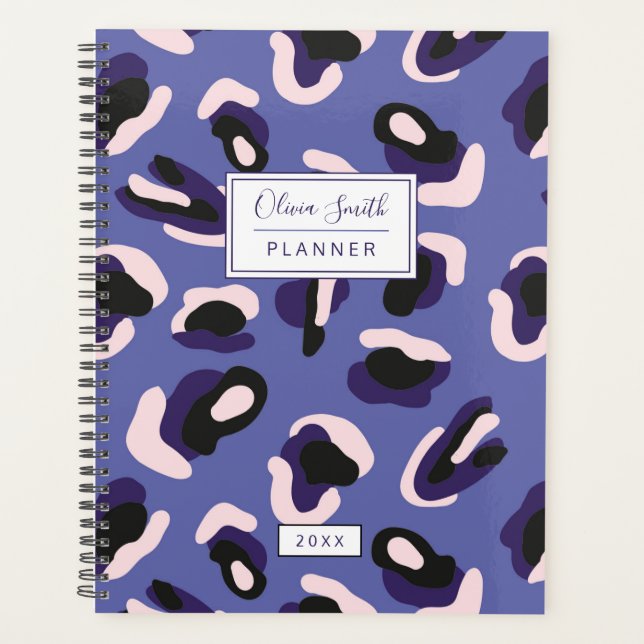 Personalised Abstract Animal Print Purple Planner (Front)
