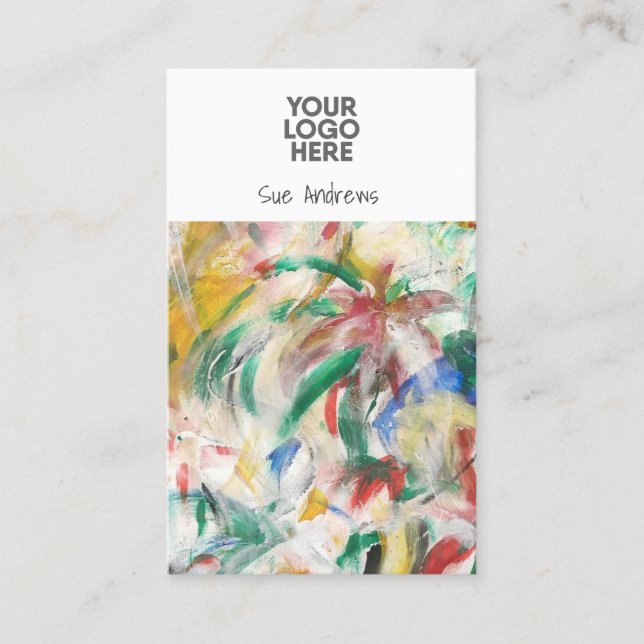  Personalised Abstract Artist Add Your Own Logo  Business Card (Front)