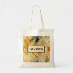 Personalised Abstract Autumn Colour Leaves  Tote Bag