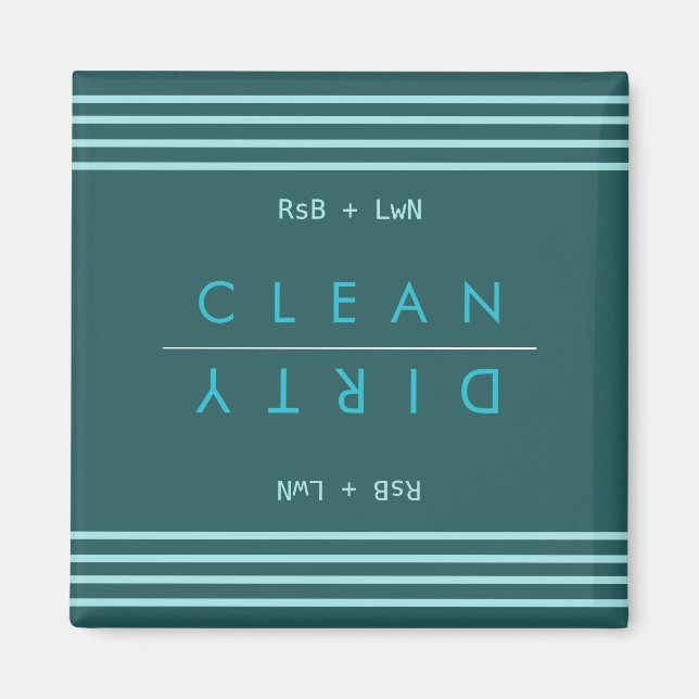Personalised Abstract Blue & White Clean/Dirty Magnet (Front)