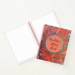 Personalised  Abstract Bold Orange Painting  Notebook