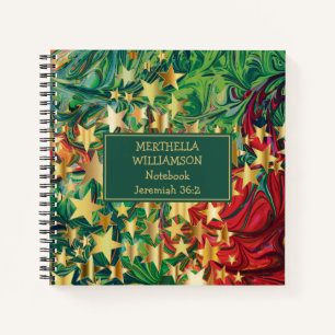 Personalised Abstract CHRISTMAS STARS Notebook