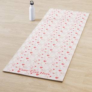 Personalised Abstract Colourful Hearts Pattern Yoga Mat