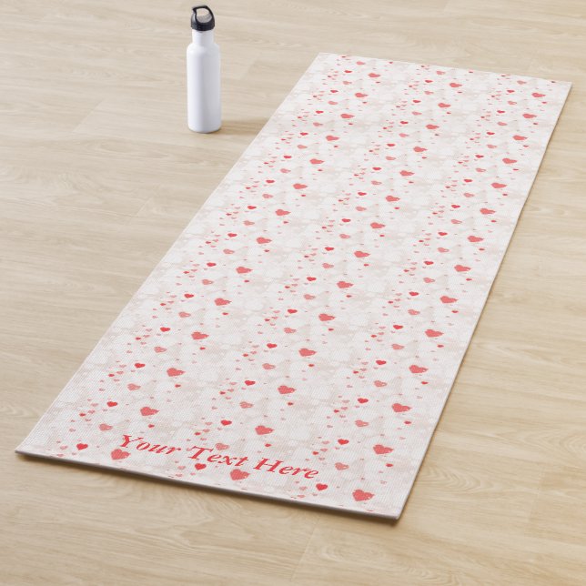 Personalised Abstract Colourful Hearts Pattern  Yoga Mat (In Situ)