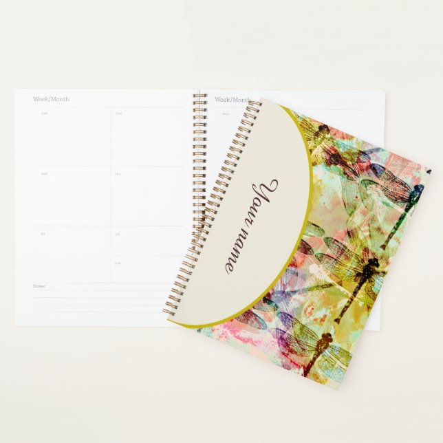 Personalised Abstract dragonflies notebook Planner (Display)