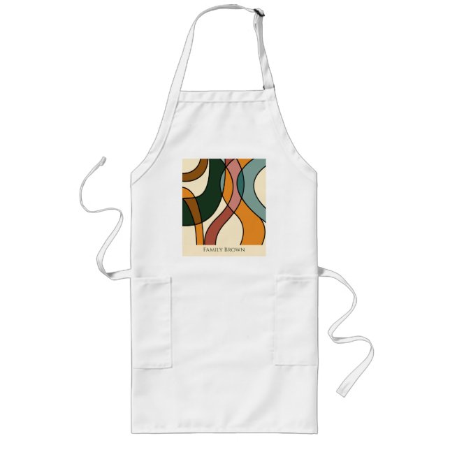 Personalised Abstract Family Kitchen Style Long Apron (Front)