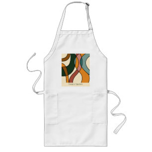 Personalised Abstract Family Name Pocket Long Apron