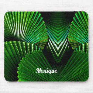 Personalised Abstract Fan Palm Leaves Mouse Mat