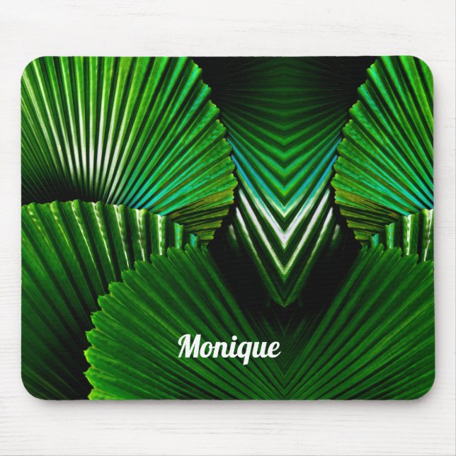 Personalised Abstract Fan Palm Leaves Mouse Mat (Front)