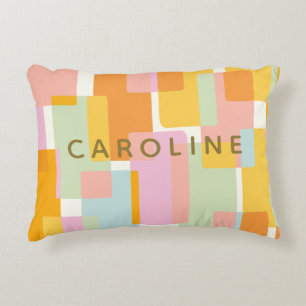 Personalised Abstract Geometric Colour Block Paste Decorative Cushion