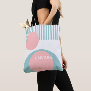 Personalised Abstract Geometric Striped Art Tote Bag