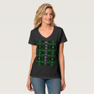 Personalised Abstract Green Leaf Fan Design T-Shirt